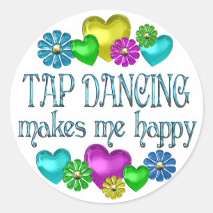 Sticker Rond Tap Dancing Happy