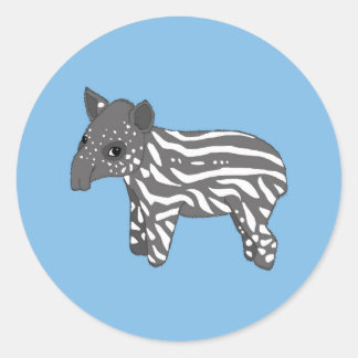 Sticker Rond tapir bleu