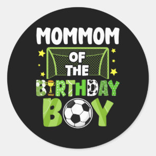 Sticker Rond Tapis de famille de football Mommom Birthday Boy P