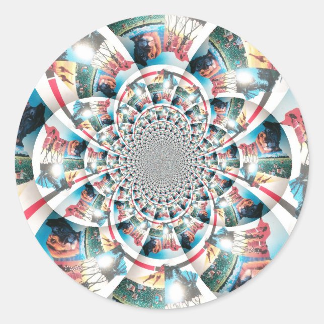 Sticker Rond Tapisserie kényane Kaleidoscope (Devant)