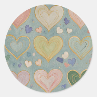 Sticker Rond Tapisserie Pastel Heart