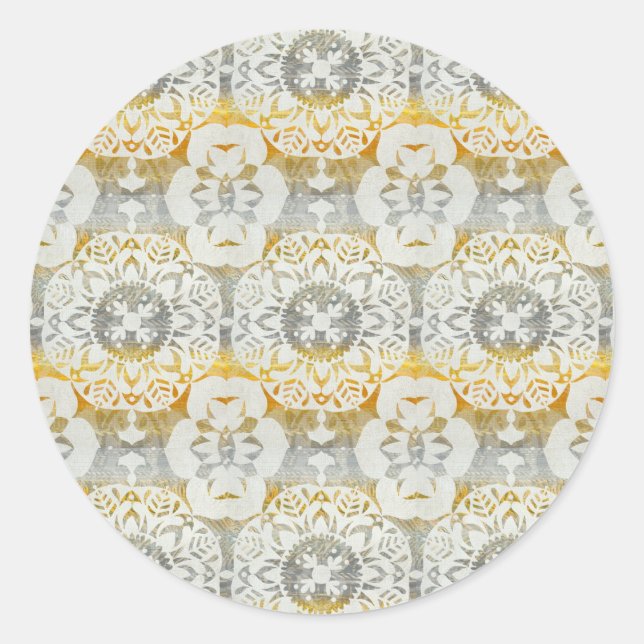 Sticker Rond Tapisserie Rosette II (Devant)