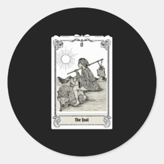 Sticker Rond Tarot Engraving - L'idiot O