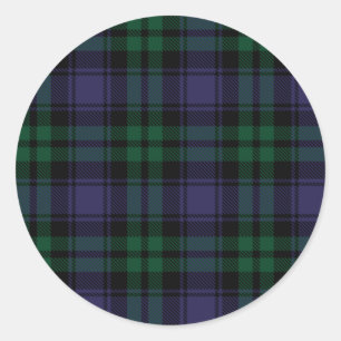 Sticker Rond Tartan Black Watch, Plaid
