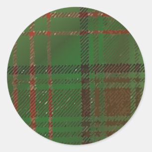 Sticker Rond Tartan de plaid de Dublin d'Irlandais