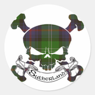 Sticker Rond Tartan de Sutherland