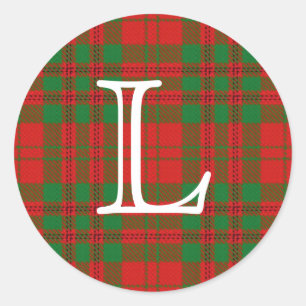 Sticker Rond Tartan écossais Clan Livingstone Avec Monogramme