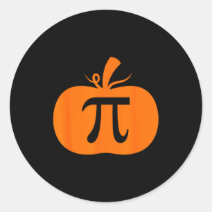 Sticker Rond Tarte à la citrouille drôle de maths Halloween Tha