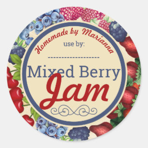 Sticker Rond Tarte à la confiture de baies mélangées à la purée