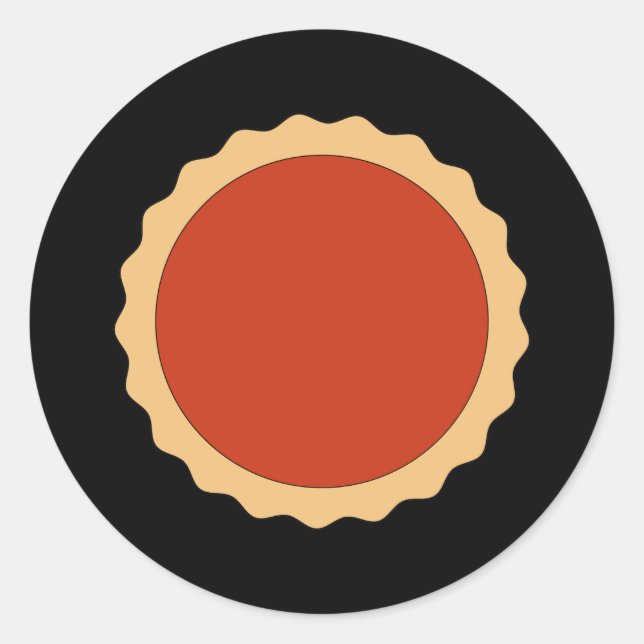 Sticker Rond Tarte à la confiture. Rouge fraise. (Devant)