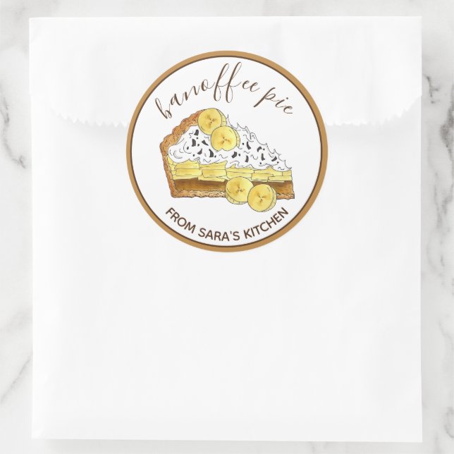Sticker Rond Tarte Au Café Banana Cuite Maison (Sac)