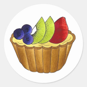 Sticker Rond Tarte aux Fruits Pâtes Tarte Chef Cuisine