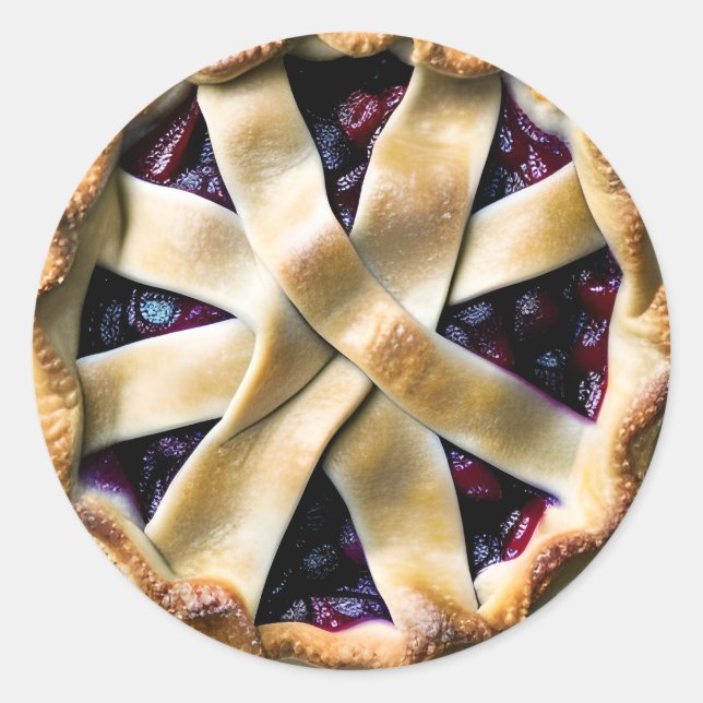Sticker Rond Tarte aux mûres avec croûte (Devant)