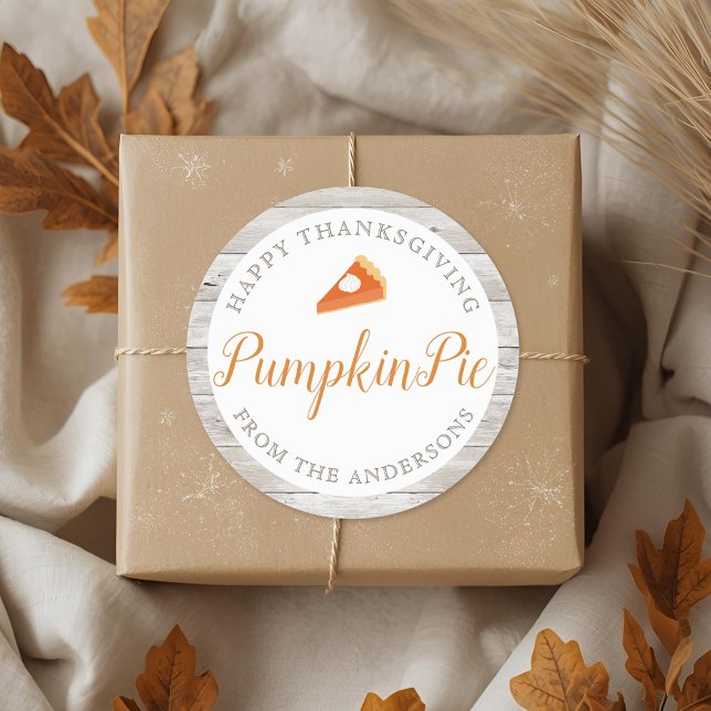 Sticker Rond Tarte Citrouille maison Thanksgiving Baking Cadeau (Créateur téléchargé)