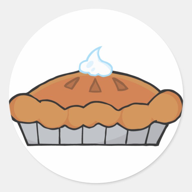 Sticker Rond Tarte de thanksgiving de bande dessinée (Devant)