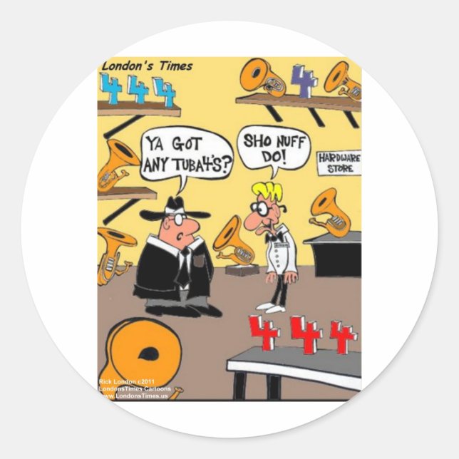 Sticker Rond T'as des Tuba 4 ? Funny Tuba Cartes Cadeaux Tee -  (Devant)