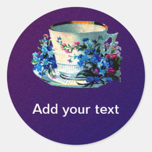 Sticker Rond Tasse de thé antique