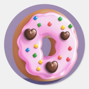 Sticker Rond Tasty Doughnut