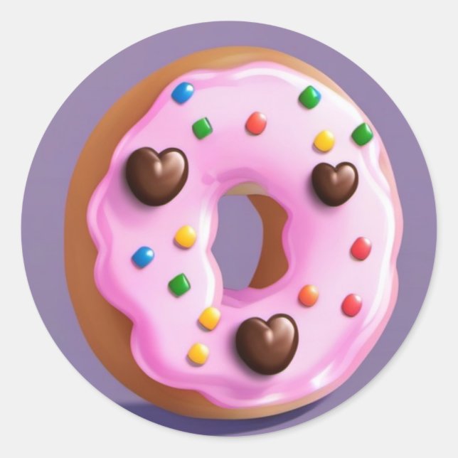 Sticker Rond Tasty Doughnut (Devant)