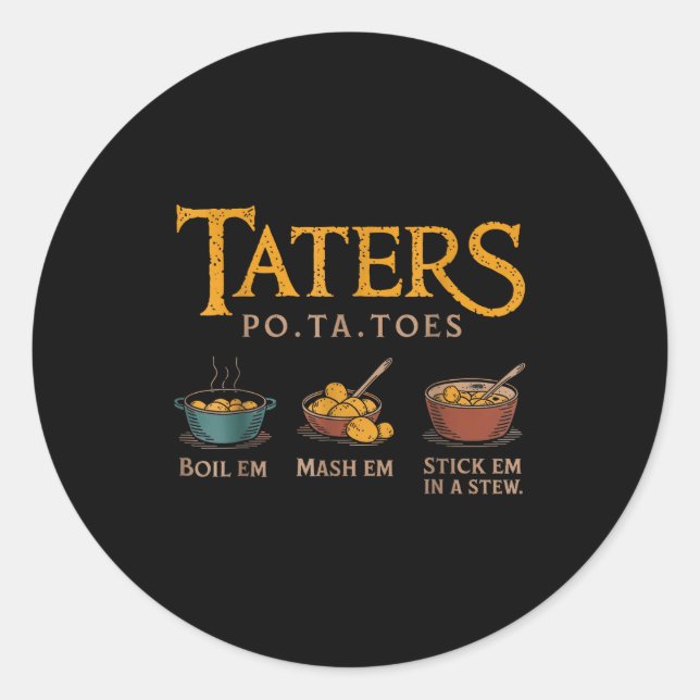 Sticker Rond Taters -ta-toes  (Devant)