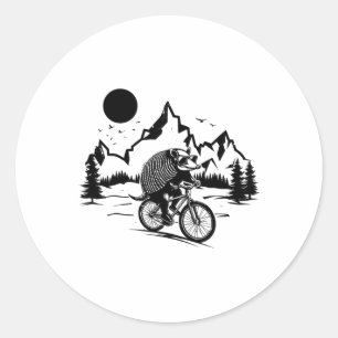 Sticker Rond Tatou à vélo cyclisme vintage montagne A