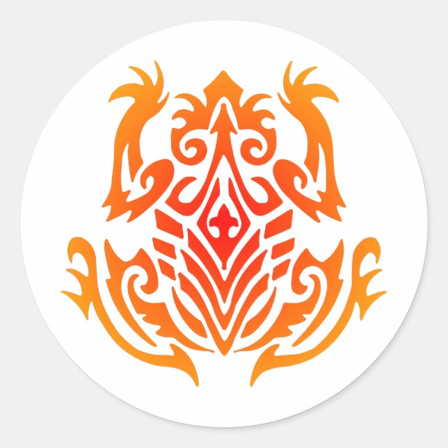 Sticker Rond Tatouage à la grenouille sauvage (Devant)