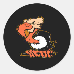Sticker Rond Tatouage de dessin à bulle noire