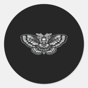 Sticker Rond Tatouage de la tête de mort Symbole inspiré de l'a