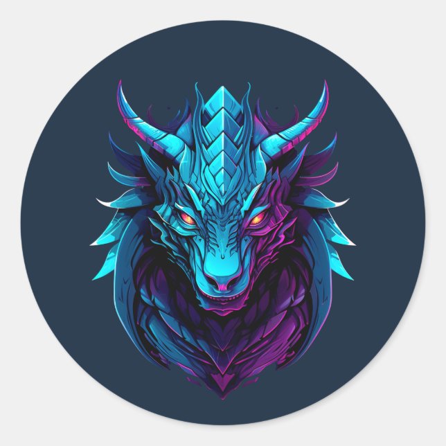 Sticker Rond tatouage dragon (Devant)