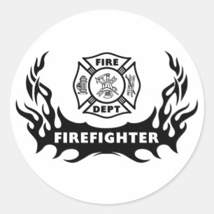 Sticker Rond Tatouage pompier