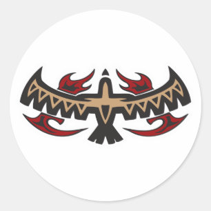 Sticker Rond Tatouage Tribal Aigle Faucon