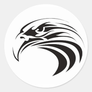 Sticker Rond tatouage tribal d'aigle de symbole des Etats-Unis