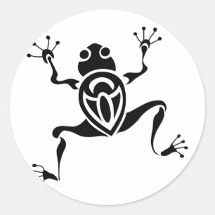 Sticker Rond Tatouage tribal de grenouille