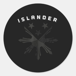 Sticker Rond Tatouage tribal philippin guerrier hawaïen polynés