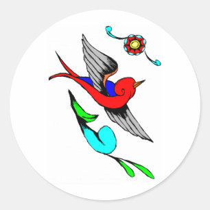 Sticker Rond Tatouage vintage