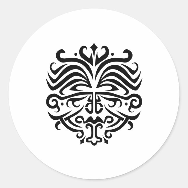 Sticker Rond Tatouage visage (Devant)