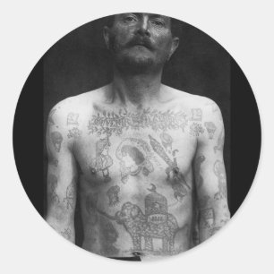 Sticker Rond Tatouages de prison