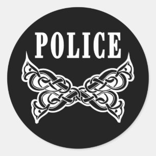 Sticker Rond Tatouages policiers et cadeaux personnalisés