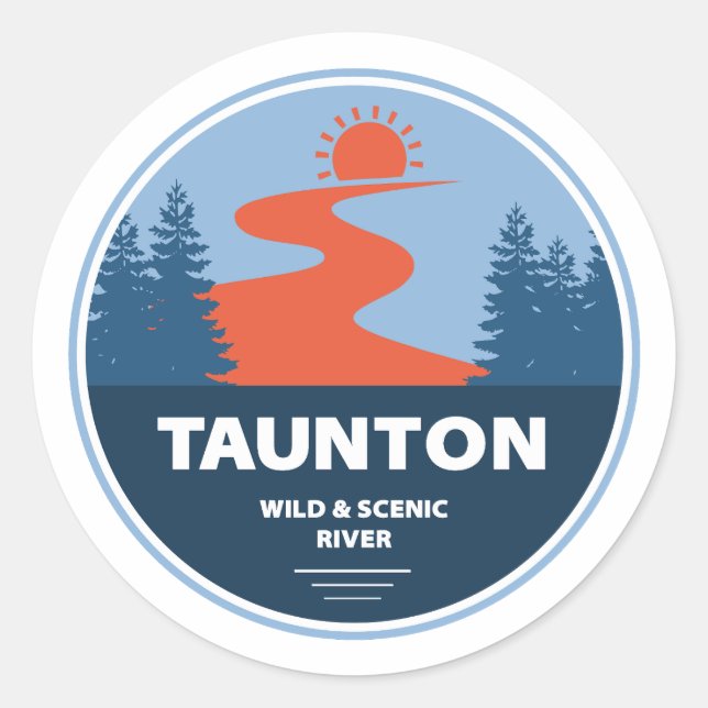 Sticker Rond Taunton Wild Et Rivière Pittoresque Massachusetts (Devant)