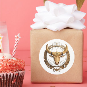 Sticker Rond Taureau Zodiaque Taureau