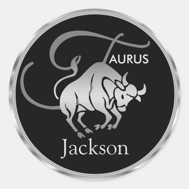 Sticker Rond Taurus ♉ l'Horoscope Bull - Zodiac (Devant)