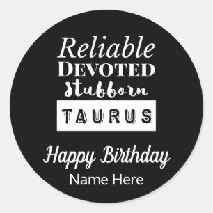 Sticker Rond Taurus Zodiac Fun Caractéristiques Anniversaire