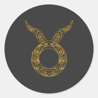 Sticker Rond Taurus Zodiac - Or tribal