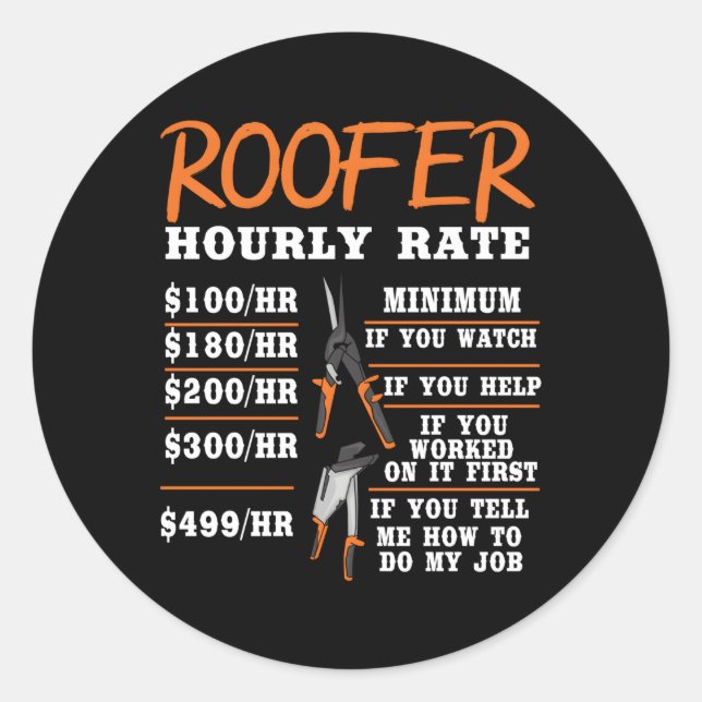 Sticker Rond Taux horaire des tofeurs ouvriers de la constructi (Devant)