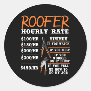 Sticker Rond Taux horaire des tofeurs ouvriers de la constructi