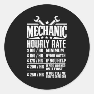Sticker Rond Taux horaire mécanique retour