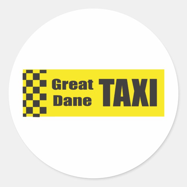 Sticker Rond Taxi Grande Dane (Devant)