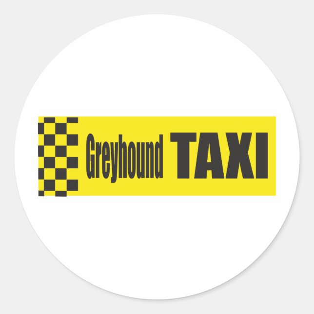 Sticker Rond Taxi Greyhound (Devant)