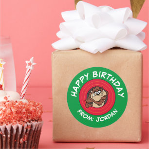 Sticker Rond TAZ™ à travers le cercle LOONEY TUNES™   Joyeux an