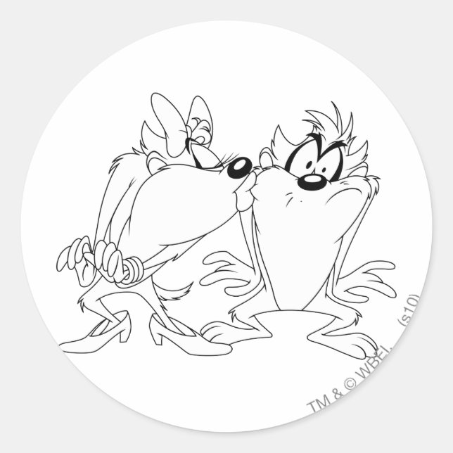 Sticker Rond TAZ™ et fille (Devant)